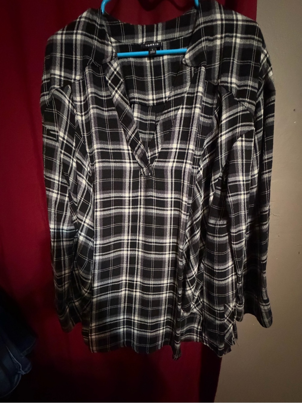 Torrid Black & White Plaid Women's Tunic Top